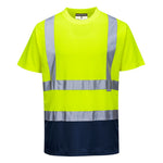 Hi-Vis Kontrast T-Shirt kurzarm - Gelb/Marine (YNR)