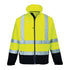 Hi-Vis Kontrast Softshelljacke (3L) - Gelb/Marine (YNR)