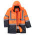Hi-Vis 7-in-1 Kontrast Verkehrsjacke atmungsaktiv - Orange/Marine (ONR)