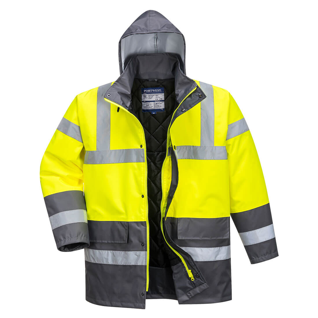Hi-Vis Kontrast Winter Verkehrsjacke - Gelb/Grau (YGY)