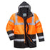 Hi-Vis Kontrast Winter Verkehrsjacke - Orange/Schwarz (OBR)