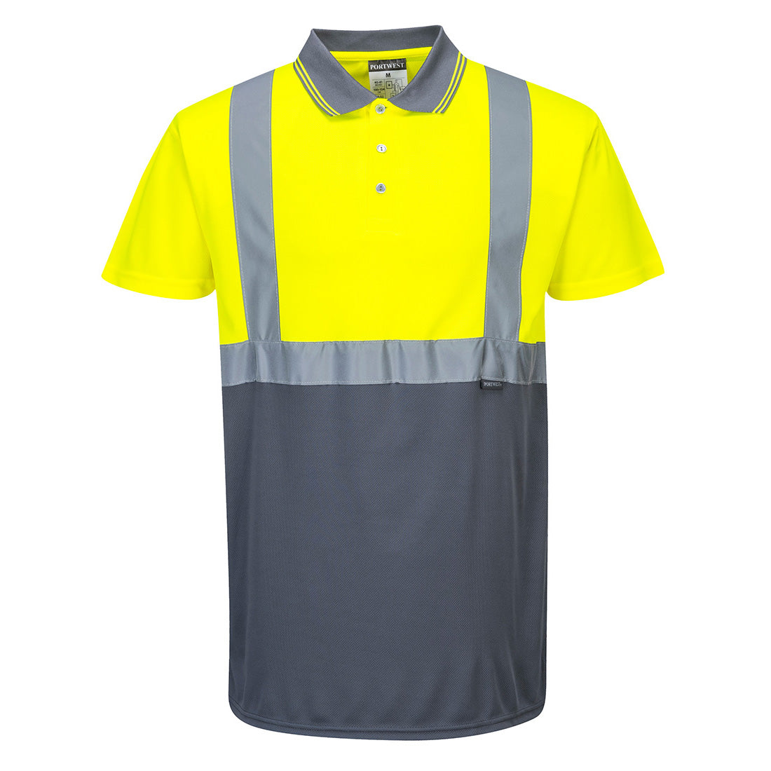 Hi-Vis Kontrast Poloshirt kurzarm - Gelb/Grau (YGY)