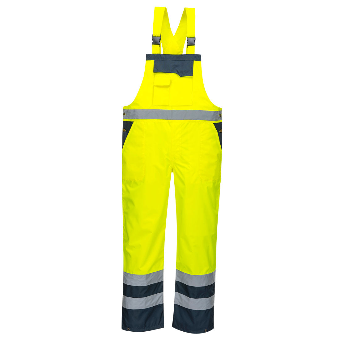 Hi-Vis Kontrast Regenlatzhose atmungsaktiv - Gelb/Marine (YNR)