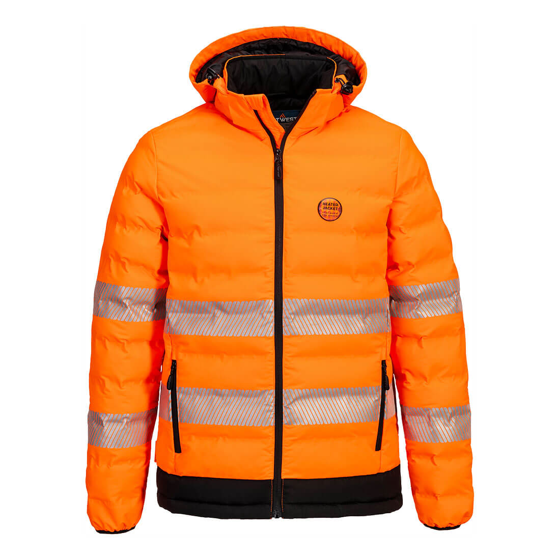 Hi-Vis Beheizbare Ultrasonic Tunneljacke - Orange/Schwarz (OBR)