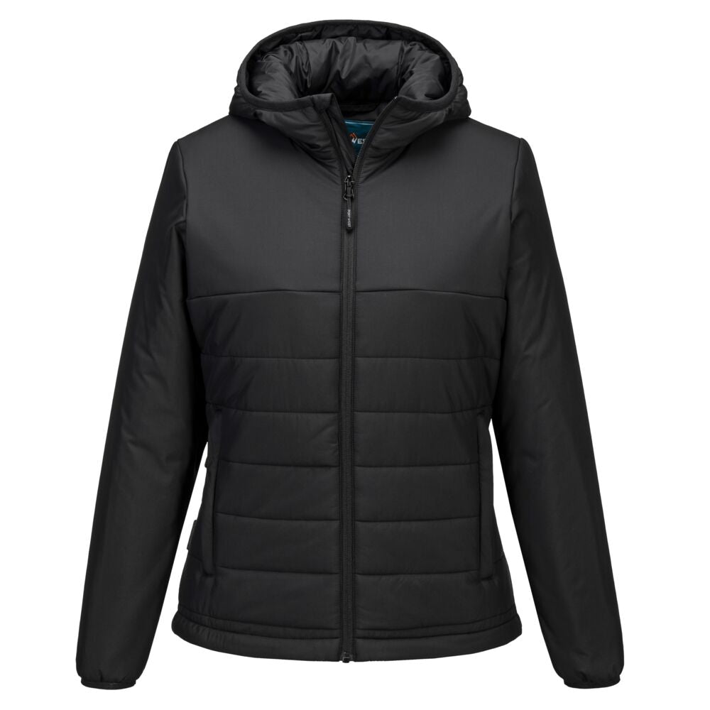 Women's Hooded Baffle Jacket - Schwarz (BKR)