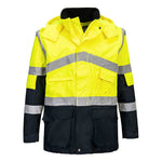 Hi-Vis Kontrast Regenjacke atmungsaktiv - Gelb/Marine (YNR)