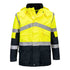Hi-Vis Kontrast Regenjacke atmungsaktiv - Gelb/Marine (YNR)