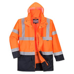 Hi-Vis 5-in-1 Kontrast Jacke Essential - Orange/Marine (ONR)