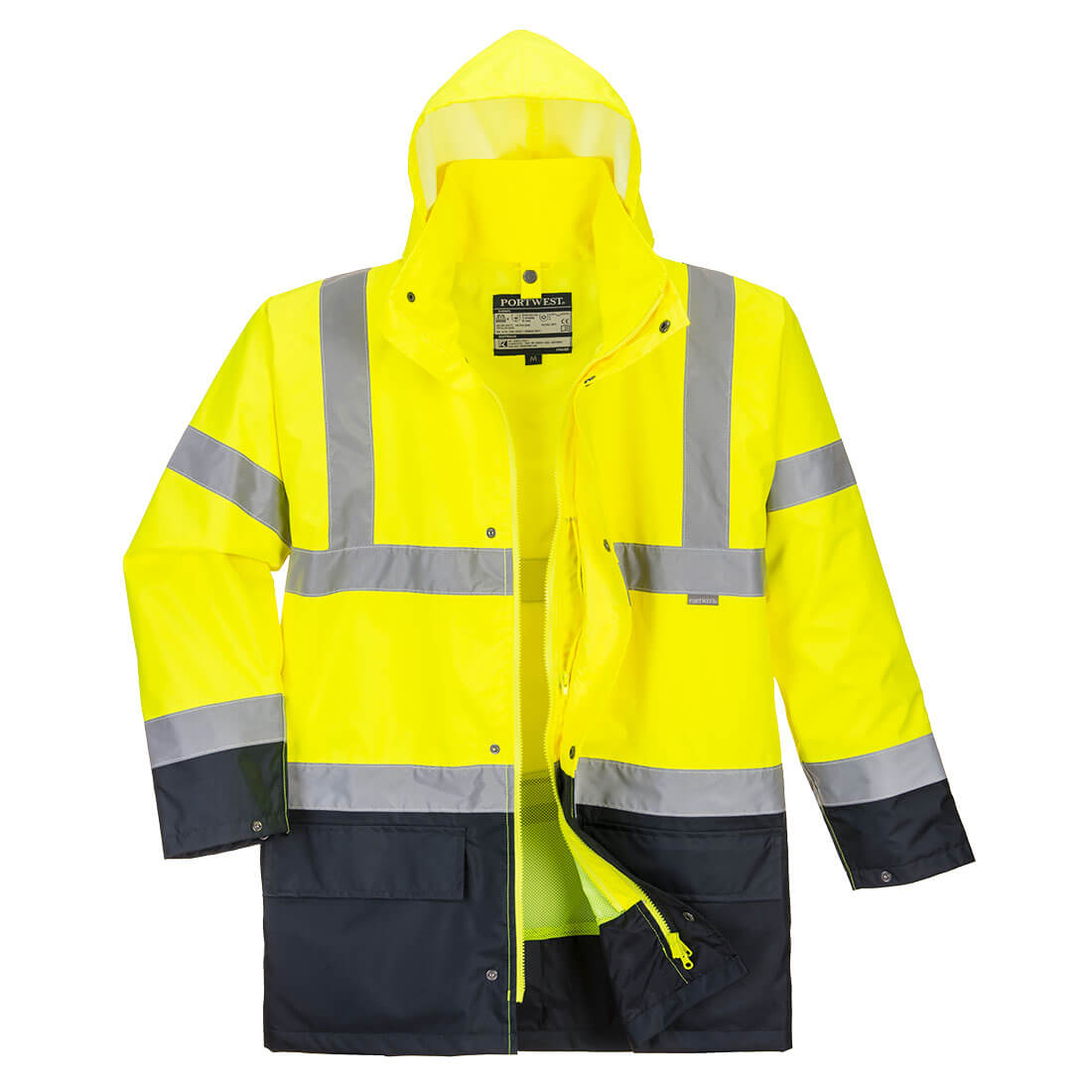 Hi-Vis 5-in-1 Kontrast Jacke Essential - Gelb/Schwarz (YBR)
