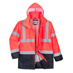 Hi-Vis 5-in-1  Kontrast Exekutiv Jacke - Rot/Marine (RNR)