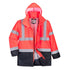 Hi-Vis 5-in-1  Kontrast Exekutiv Jacke - Rot/Marine (RNR)