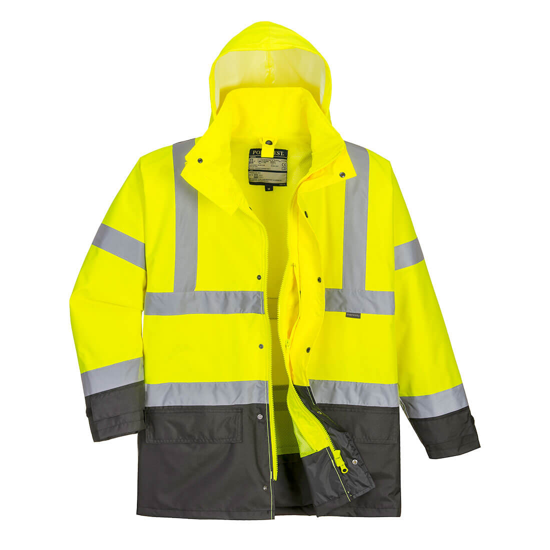 Hi-Vis 5-in-1  Kontrast Exekutiv Jacke - Gelb/Grau (YGY)