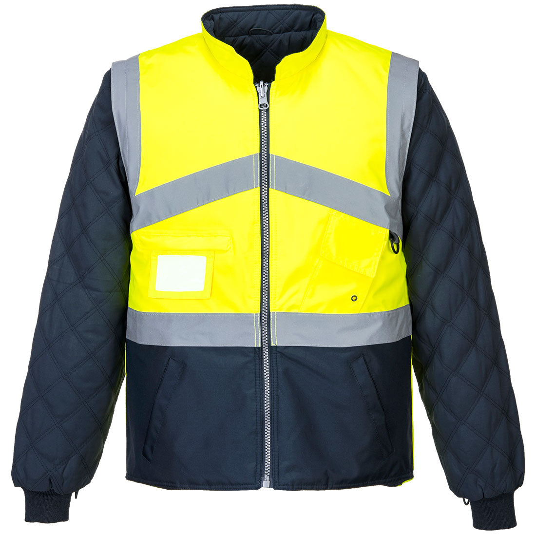 Hi-Vis  Kontrast 2-in-1-Wendejacke atmungsaktiv - Gelb/Marine (YNR)