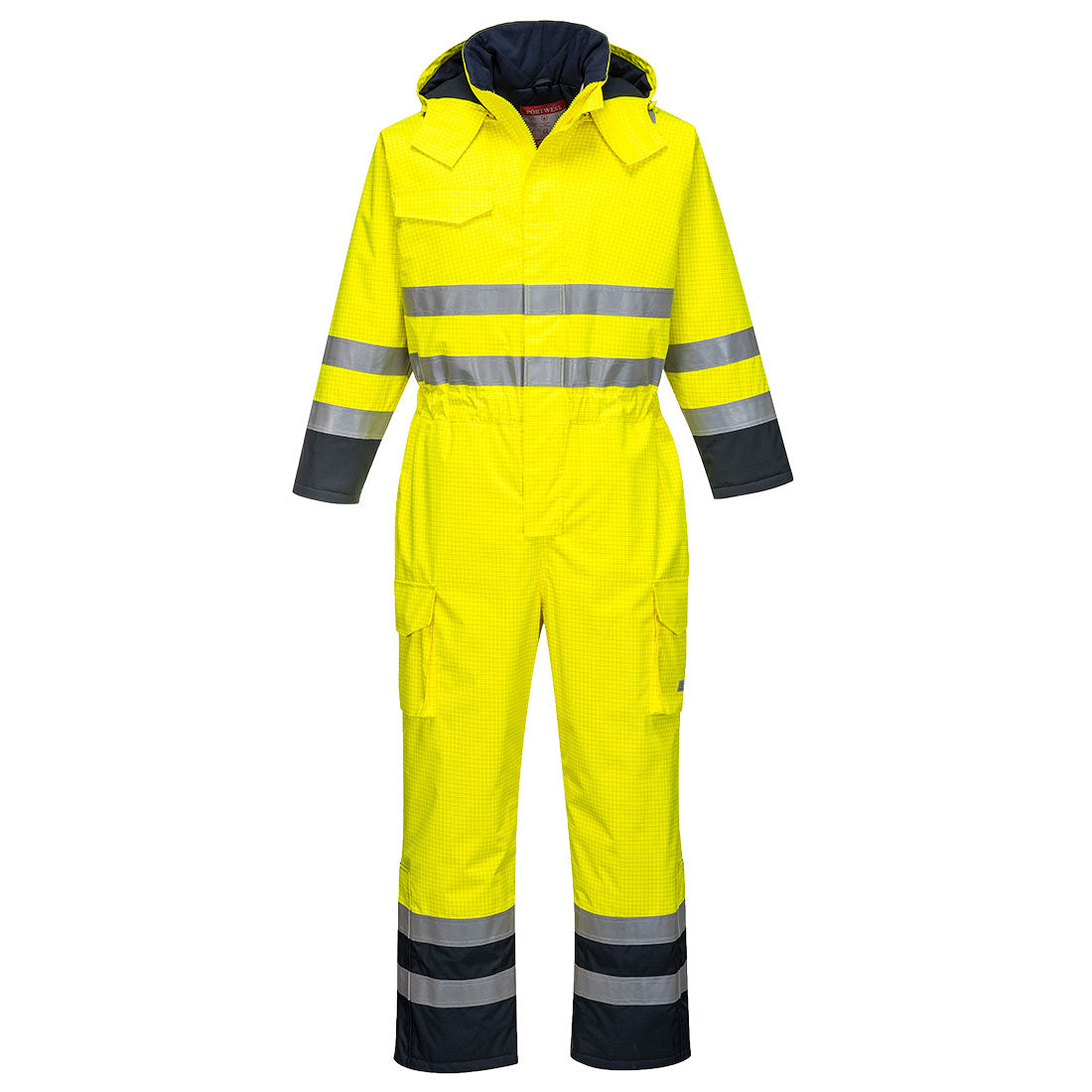 Bizflame Rain Hi-Vis FR Overall - Gelb/Marine (YNR)