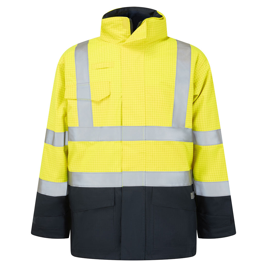 Bizflame Rain Hi-Vis Kontrast FR Jacke - Gelb/Marine (YNR)