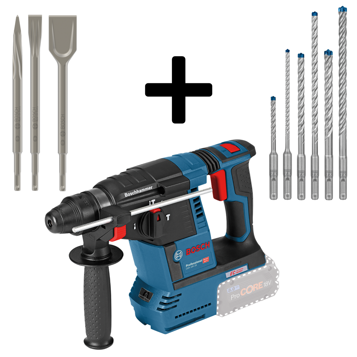 BOSCH HAMMER-AKTION - GBH 18V-26 inkl. ZUBEHÖR 9-teilig
