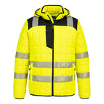 PW3 Hi-Vis quadratisch gesteppte Jacke - Gelb/Schwarz (YBR)
