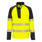 PW3 Hi-Vis Sweatshirt 1/4 Reißverschluss - Gelb/Schwarz (YBR)