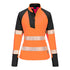 PW3 Hi-Vis Damen Sweatshirt 1/4 Reißverschluss - Orange/Schwarz (OBR)