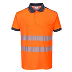 PW3 Hi-Vis Cotton Comfort Poloshirt kurzarm - Orange/Marine (ONR)
