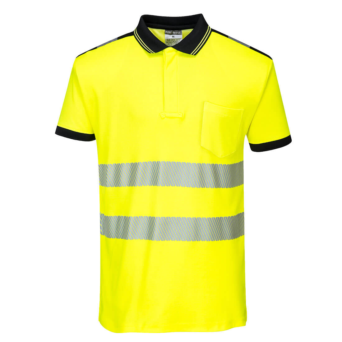 PW3 Hi-Vis Cotton Comfort Poloshirt kurzarm - Gelb/Schwarz (YBR)