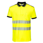 PW3 Hi-Vis Cotton Comfort Poloshirt kurzarm - Gelb/Schwarz (YBR)