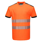 PW3 Hi-Vis Cotton Comfort T-Shirt kurzarm - Orange/Schwarz (OBR)