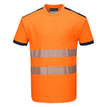 PW3 Hi-Vis Cotton Comfort T-Shirt kurzarm - Orange/Marine (ONR)