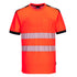 PW3 Hi-Vis Cotton Comfort T-Shirt kurzarm - Rot/Schwarz (RBK)