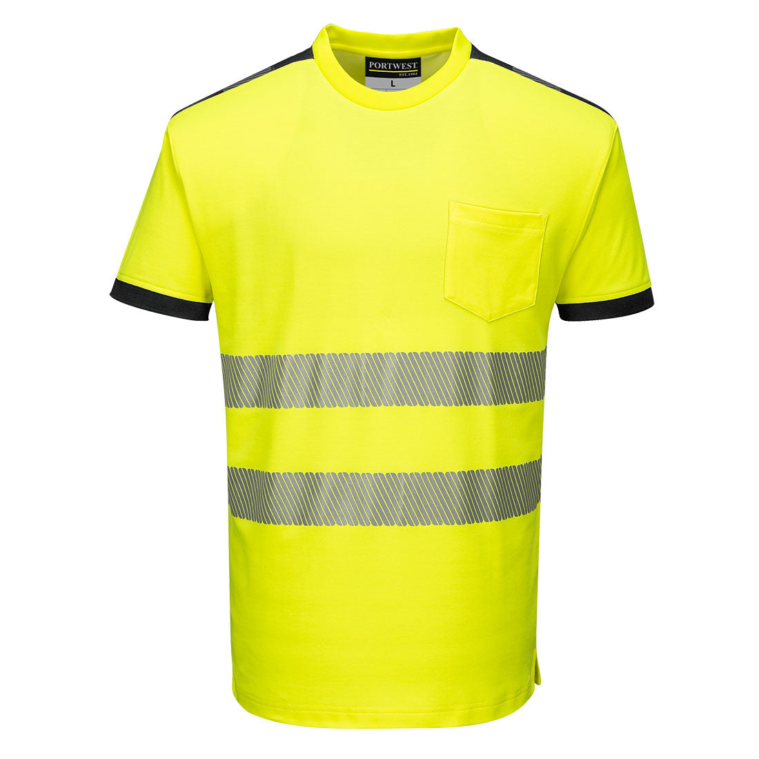 PW3 Hi-Vis Cotton Comfort T-Shirt kurzarm - Gelb/Schwarz (YBR)