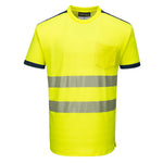 PW3 Hi-Vis Cotton Comfort T-Shirt kurzarm - Gelb/Marine (YNR)