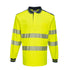 PW3 Hi-Vis Cotton Comfort Polo Shirt, langarm - Gelb/Marine (YNR)