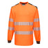 PW3 Hi-Vis Cotton Comfort T-Shirt, langarm - Orange/Schwarz (OBR)