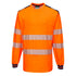 PW3 Hi-Vis Cotton Comfort T-Shirt, langarm - Orange/Marine (ONR)