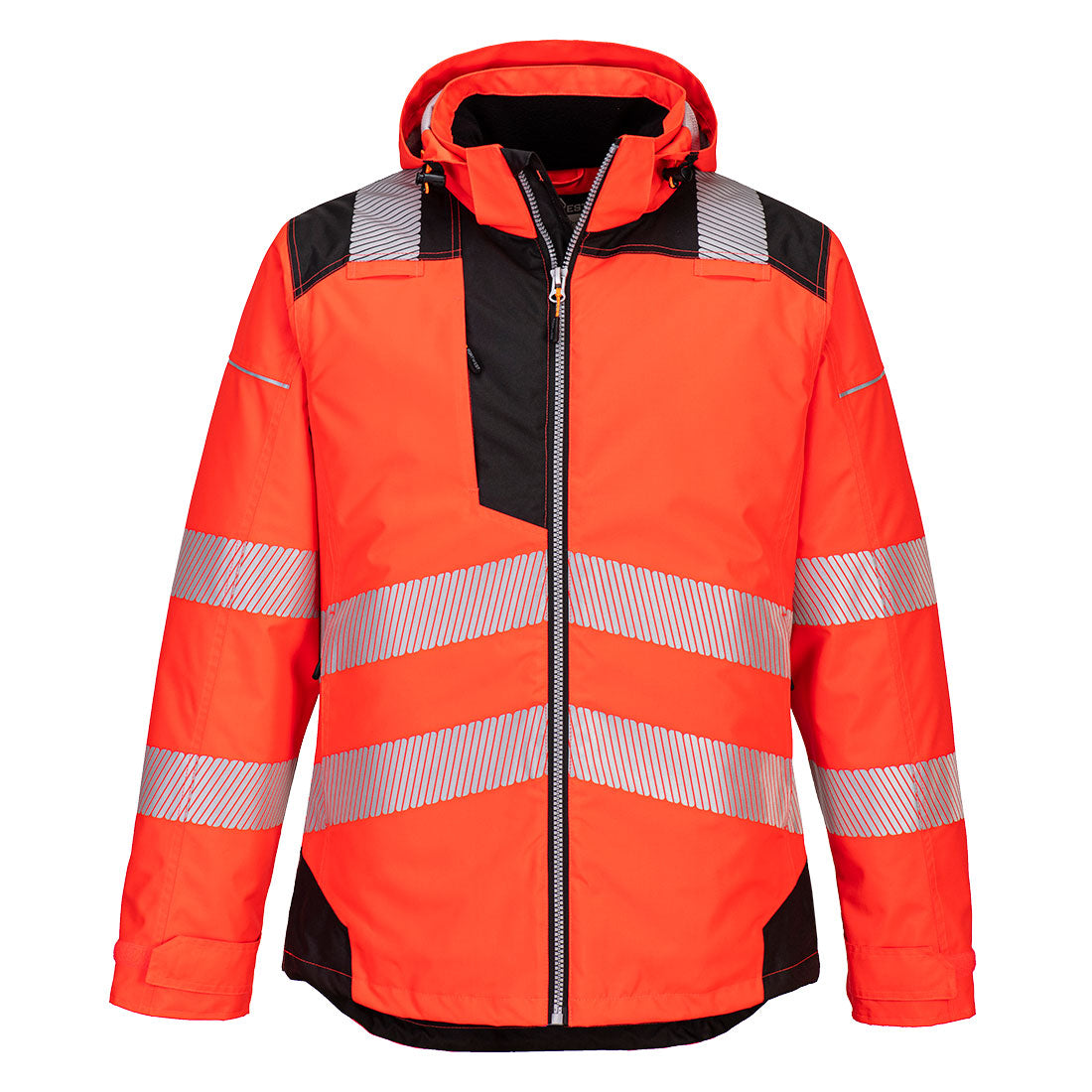 PW3 Hi-Vis Winter Jacke - Rot/Schwarz (RBK)