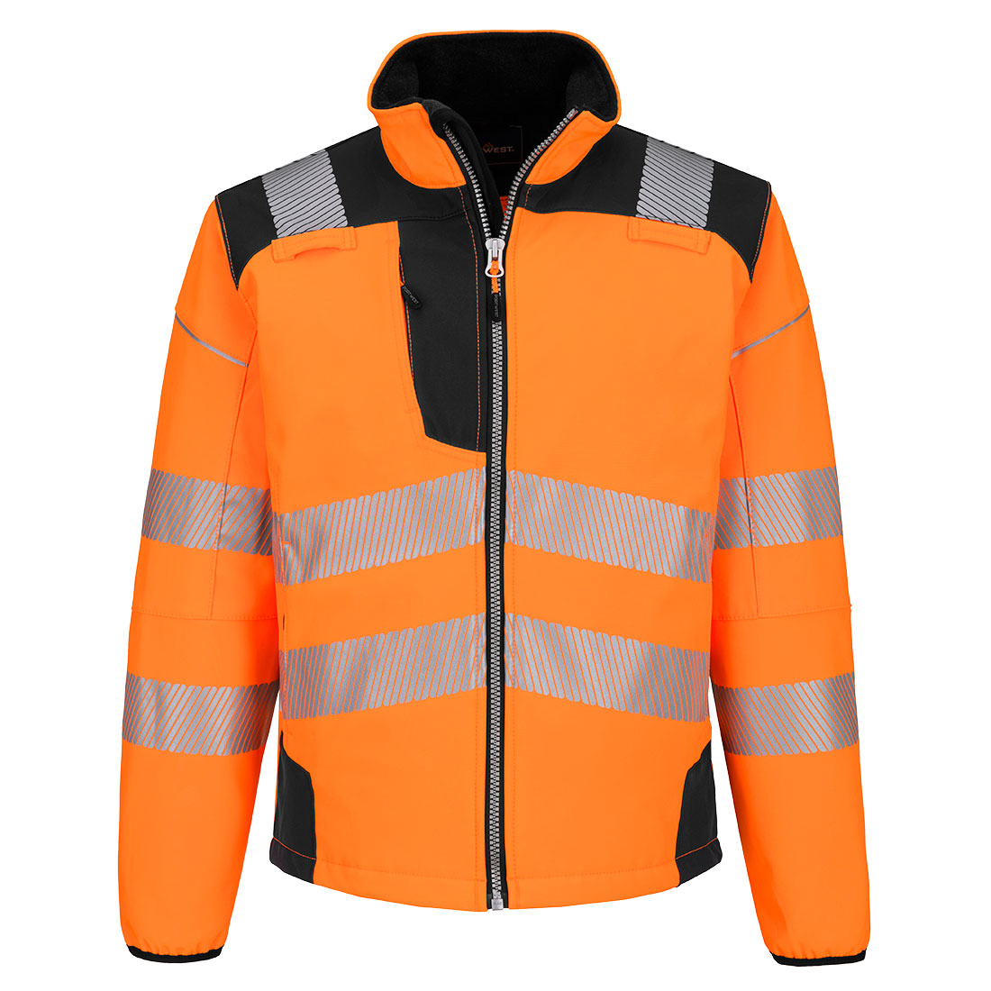 PW3 Hi-Vis Softshelljacke - Orange/Schwarz (OBR)