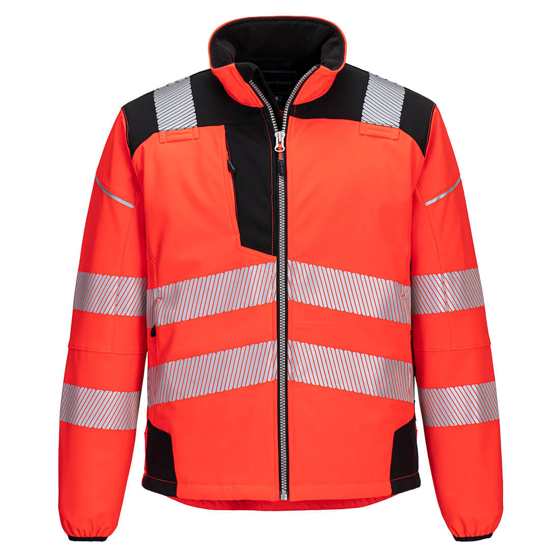 PW3 Hi-Vis Softshelljacke - Rot/Schwarz (RBK)