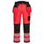 PW3 Hi-Vis Arbeitsbundhose mit Holstertaschen - Rot/Schwarz (RBK)