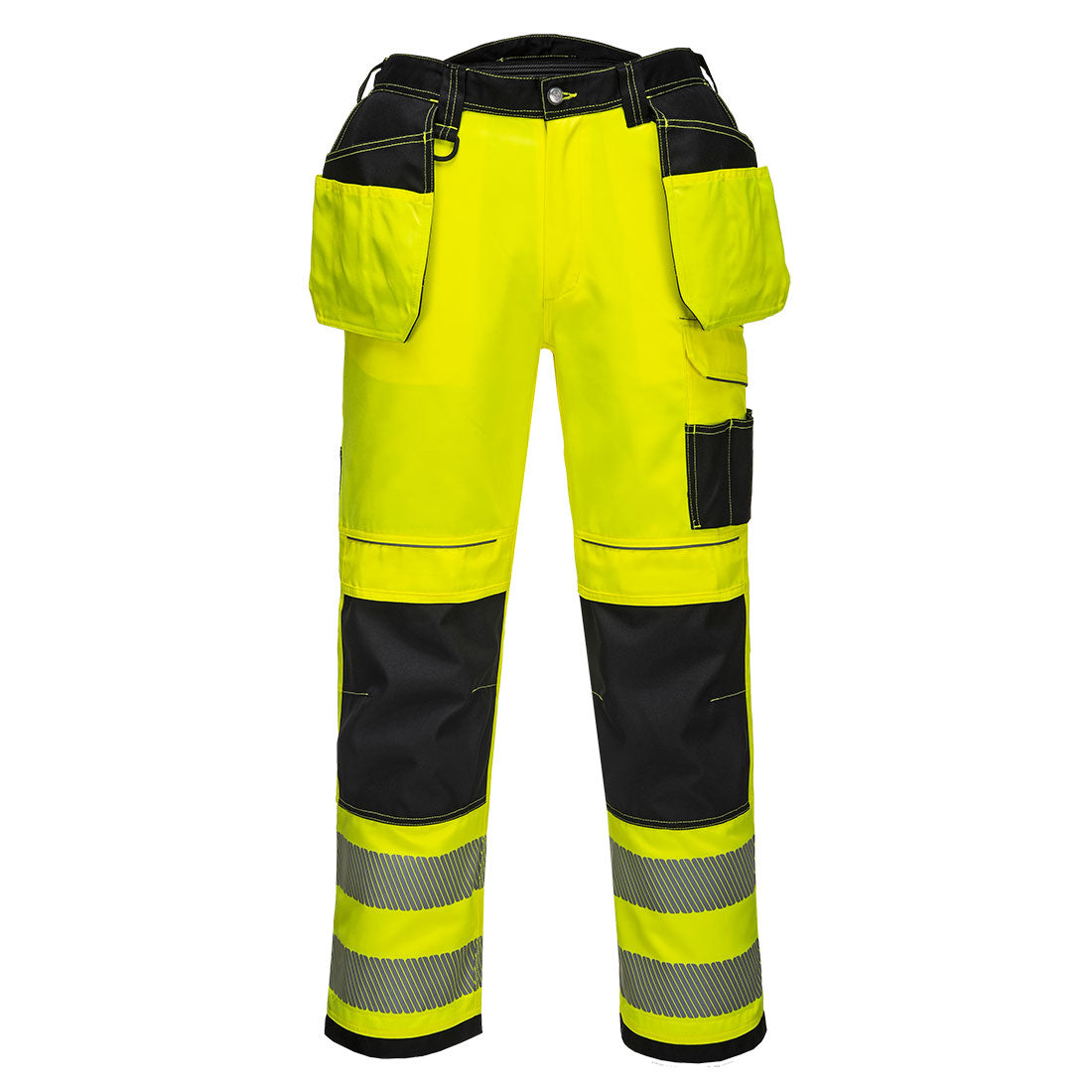 PW3 Hi-Vis Arbeitsbundhose mit Holstertaschen - Gelb/Schwarz (YBS)