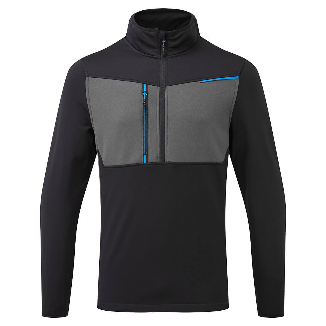 WX3 Tech Fleecepullover mit 1/2 Reißverschluss - Schwarz (BKR)