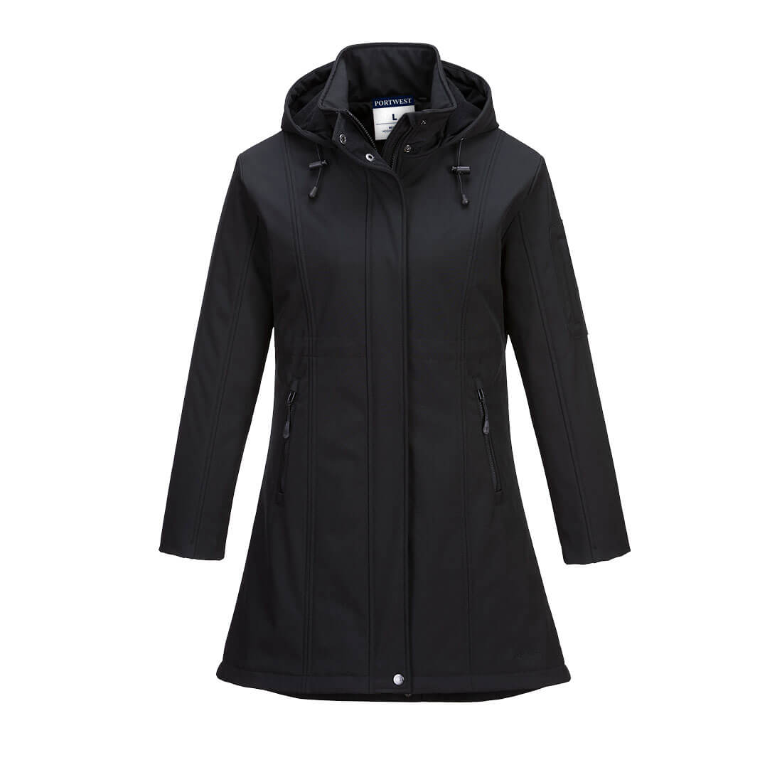 Carla Damen Softshellmantel mit Kapuze (3L) - Schwarz (BKR)