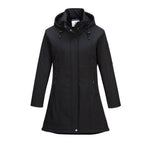 Carla Damen Softshellmantel mit Kapuze (3L) - Schwarz (BKR)
