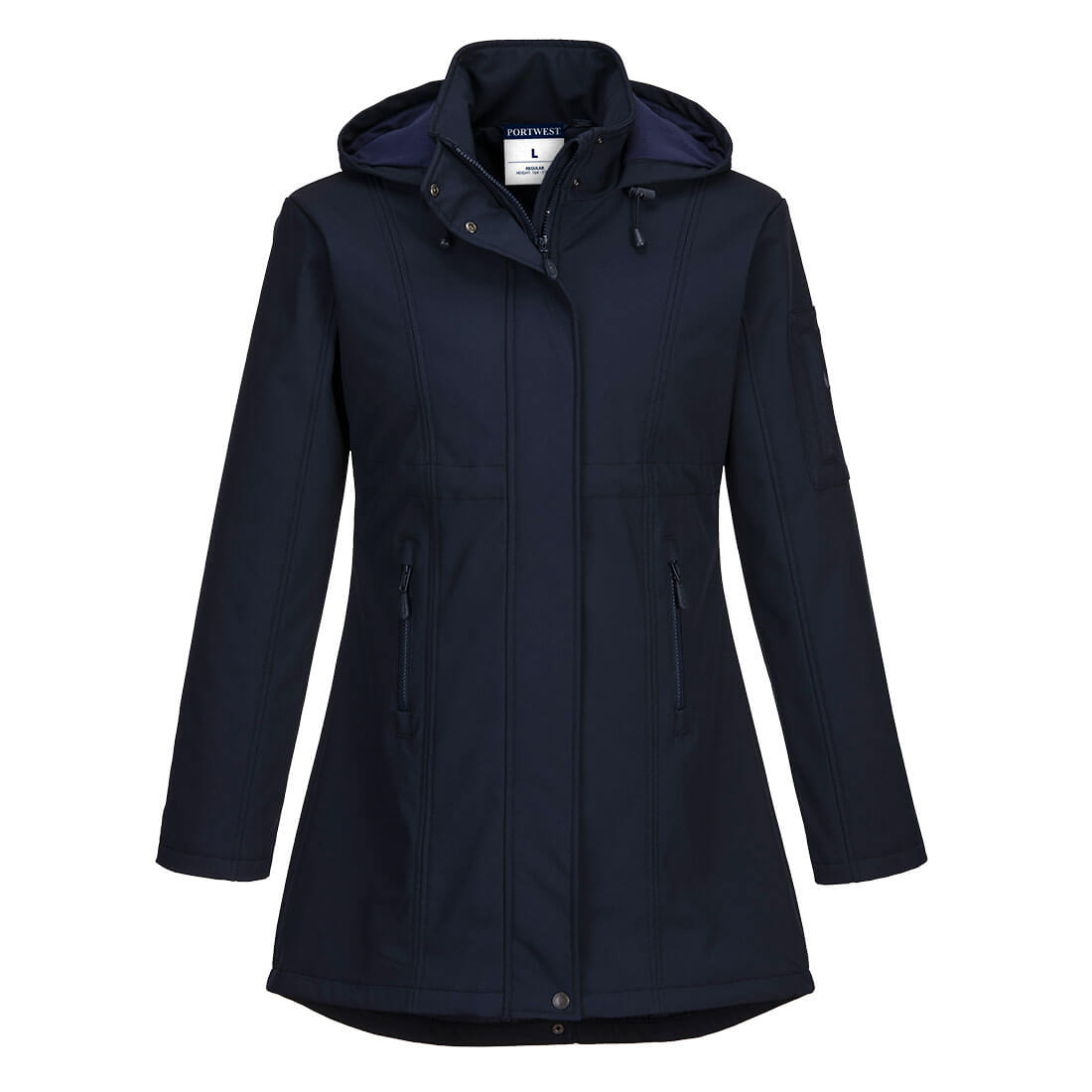 Carla Damen Softshellmantel mit Kapuze (3L) - Marine (NAR)