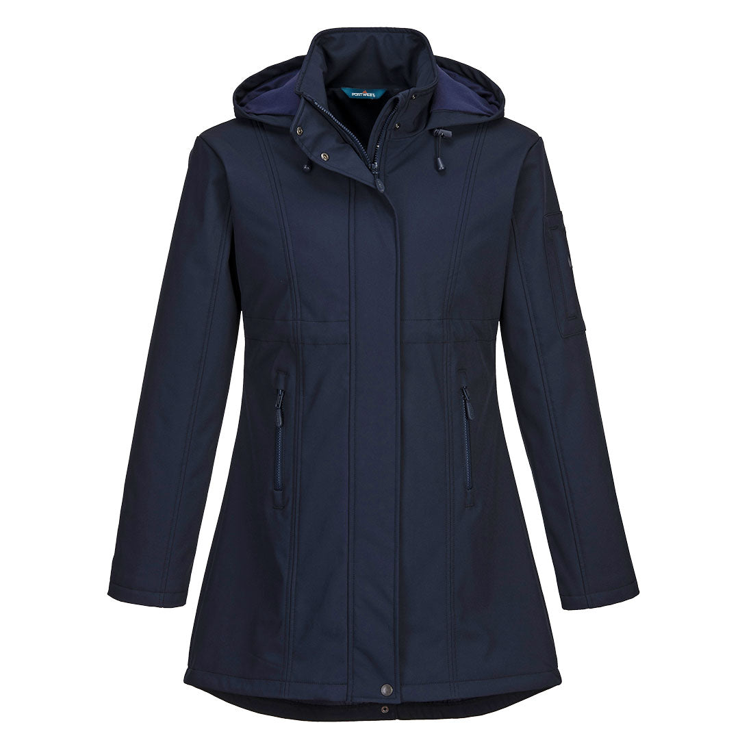 Carla Damen Softshellmantel mit Kapuze (3L) - Marine (NVR)