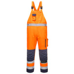 Dijon Hi-Vis Kontrast Latzhose - Orange/Marine (ONR)