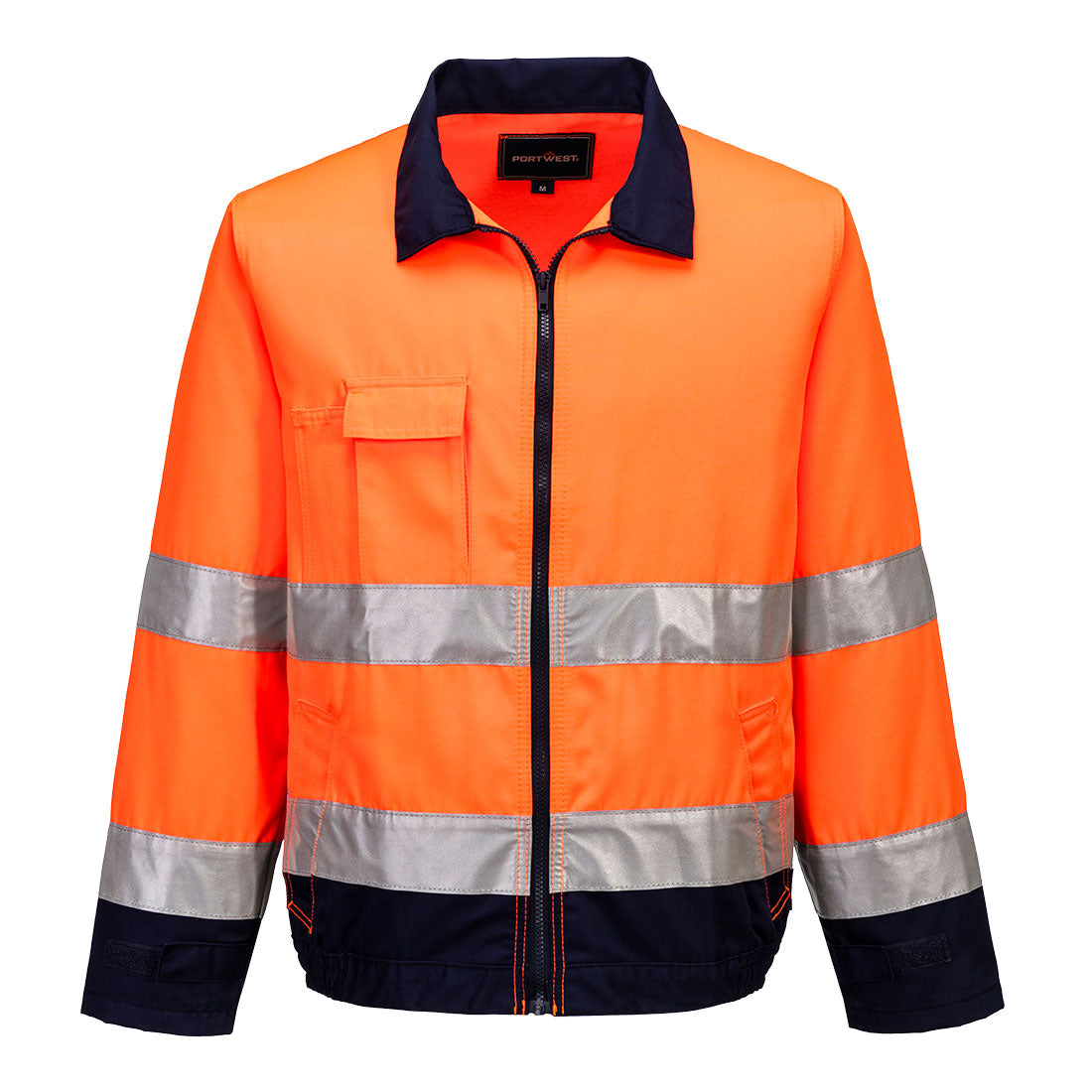 Madrid Hi-Vis Kontrast Pilotjacke - Orange/Marine (ONR)