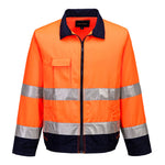 Madrid Hi-Vis Kontrast Pilotjacke - Orange/Marine (ONR)