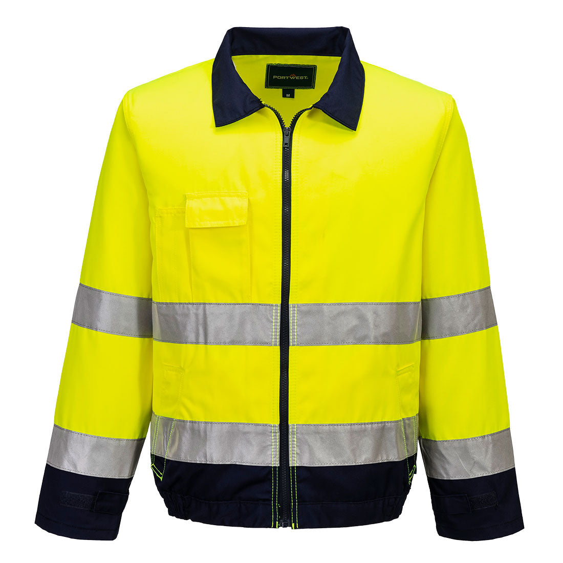 Madrid Hi-Vis Kontrast Pilotjacke - Gelb/Marine (YNR)