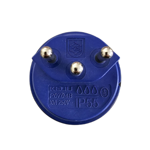 Stecker T13, 230V/10A, blau/schwarz, IP55 - MELTEC GmbH