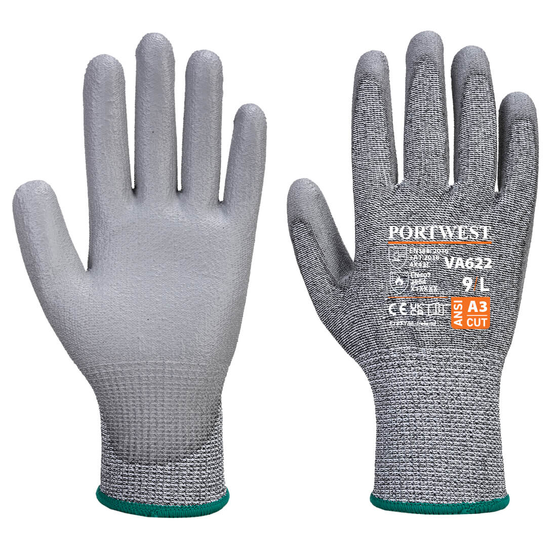MR Cut PU Palm Handschuh für Verkaufsautomaten - Grau (G7R)